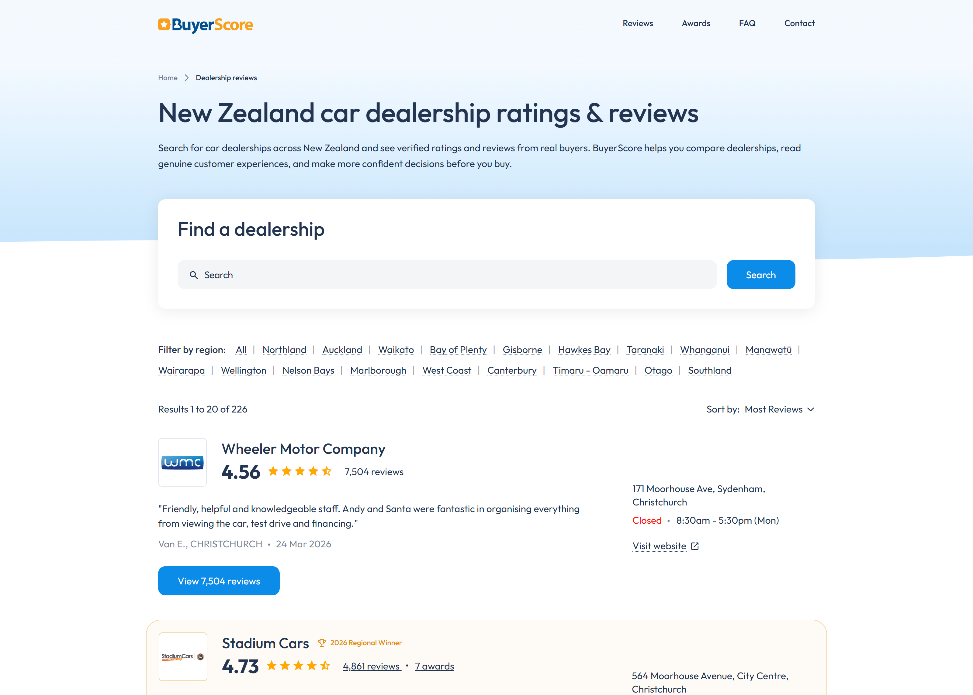 BuyerScore Dealerships